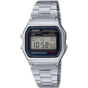 🆕Casio Men's Black/silver  A158w-1  Quartz Mineral  crystal  Classic Watch